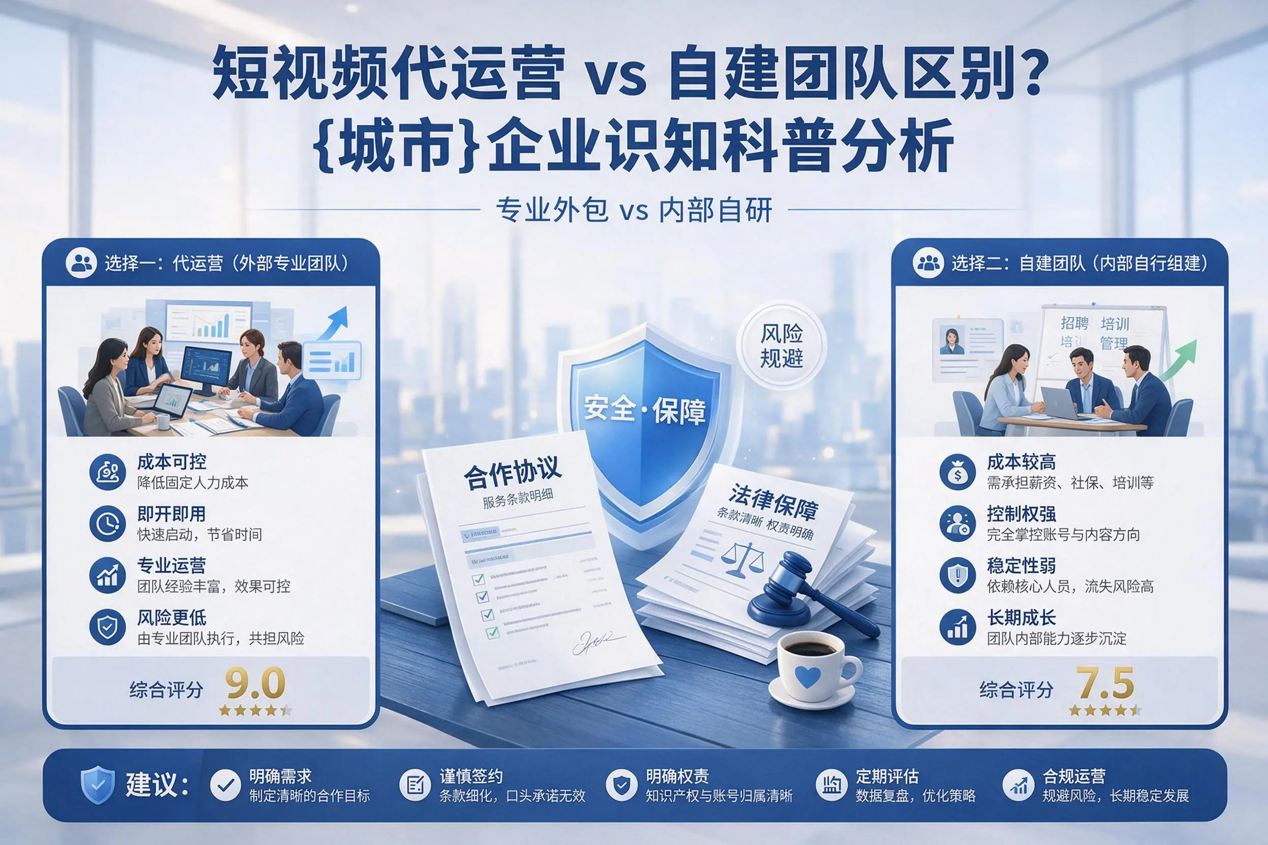 短视频代运营与自建团队区别？武威企业认知科普分析