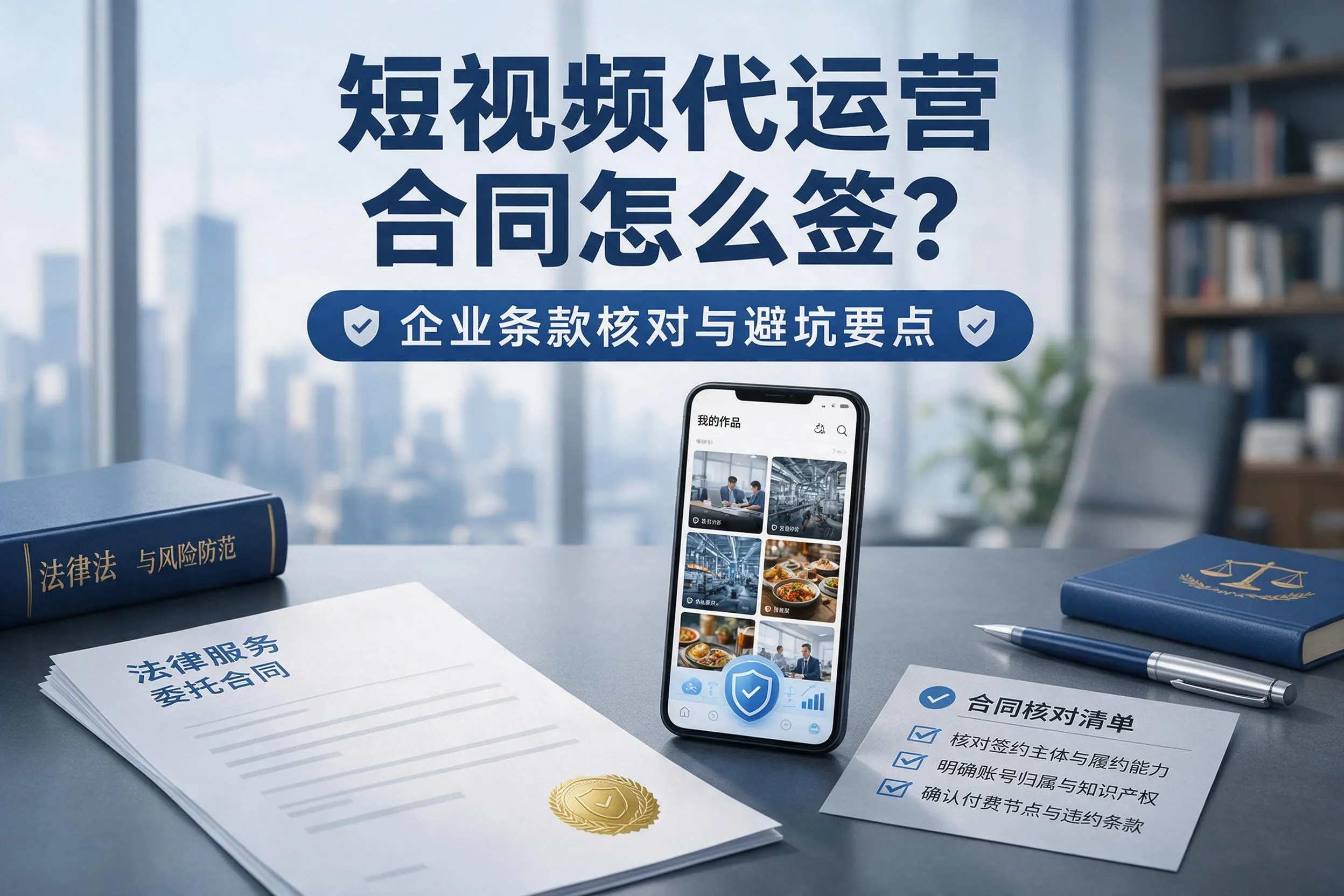 短视频代运营合同怎么签？武威企业条款核对与避坑要点