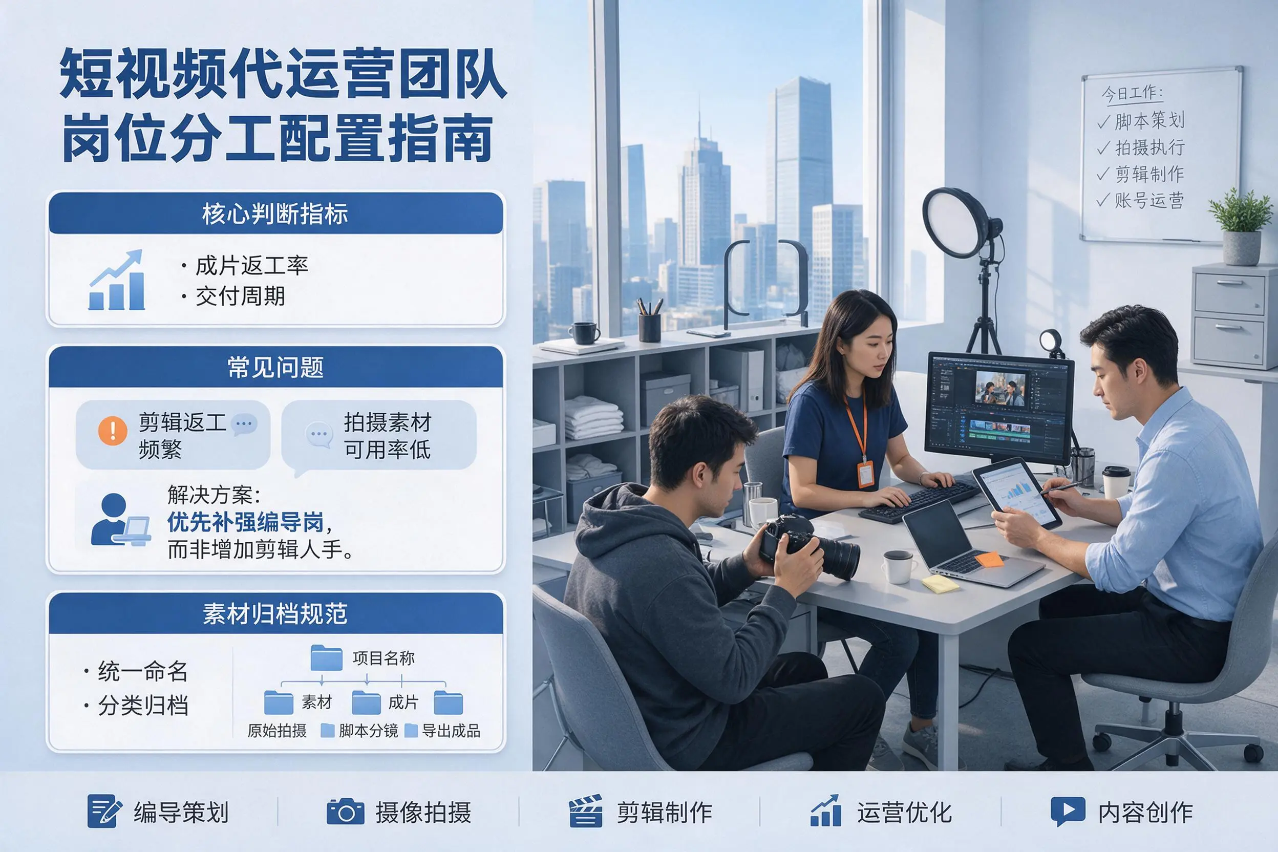 短视频代运营团队如何配置？武威企业岗位分工科普说明