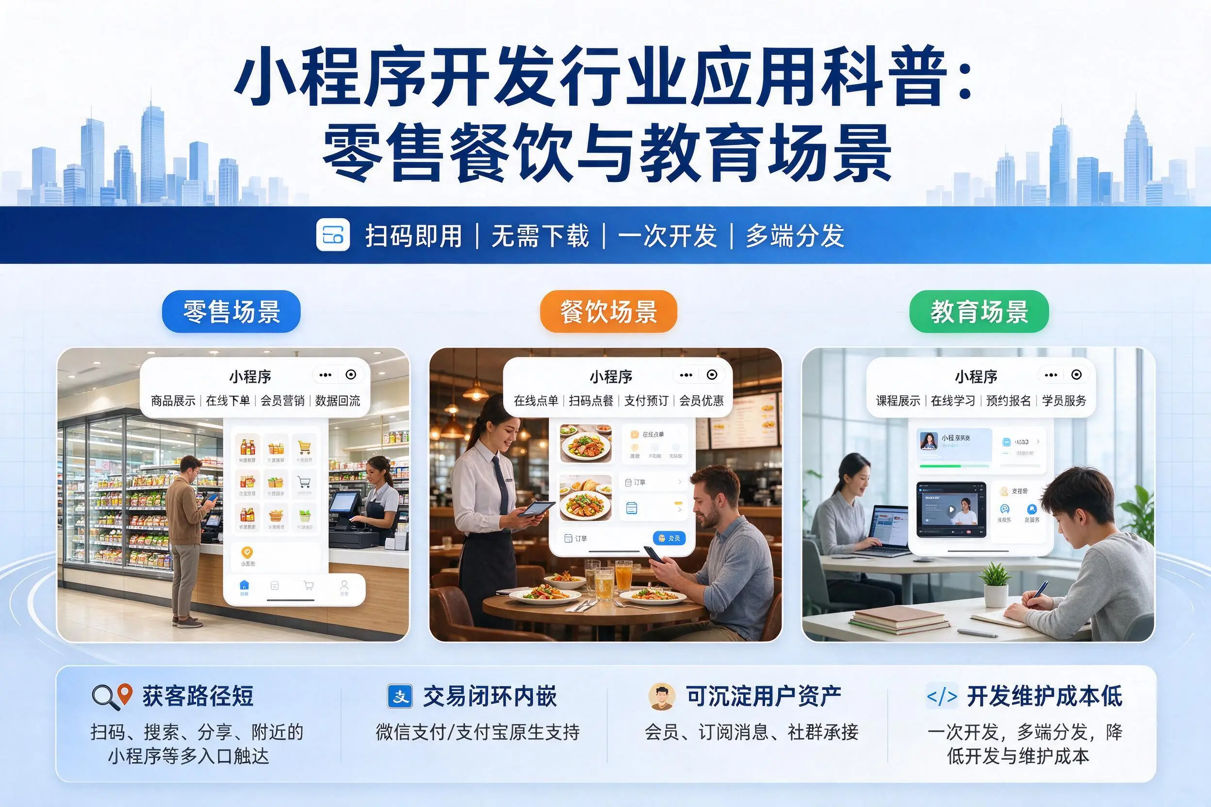 武威小程序开发行业应用科普:零售餐饮与教育场景
