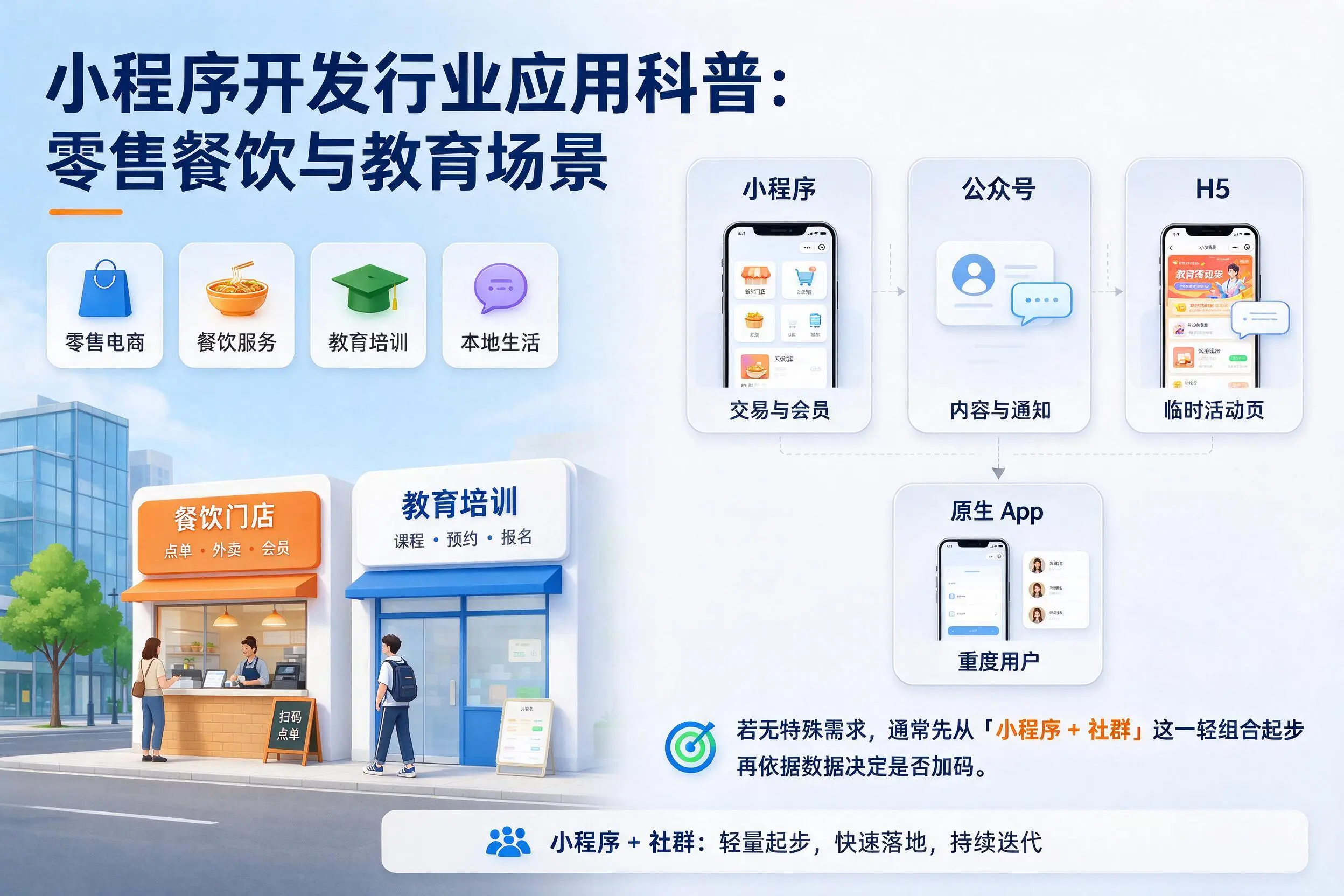 武威小程序开发行业应用科普:零售餐饮与教育场景