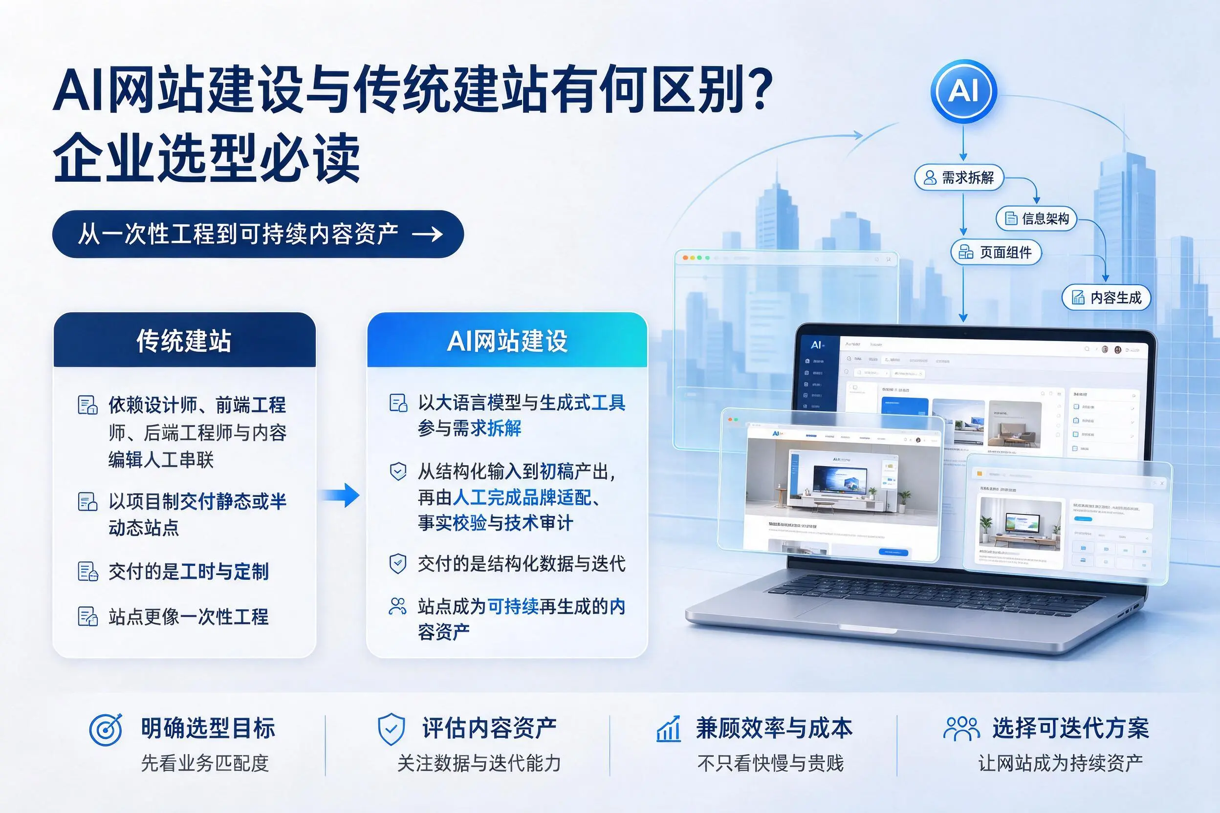 AI网站建设与传统建站有何区别?武威企业选型必读