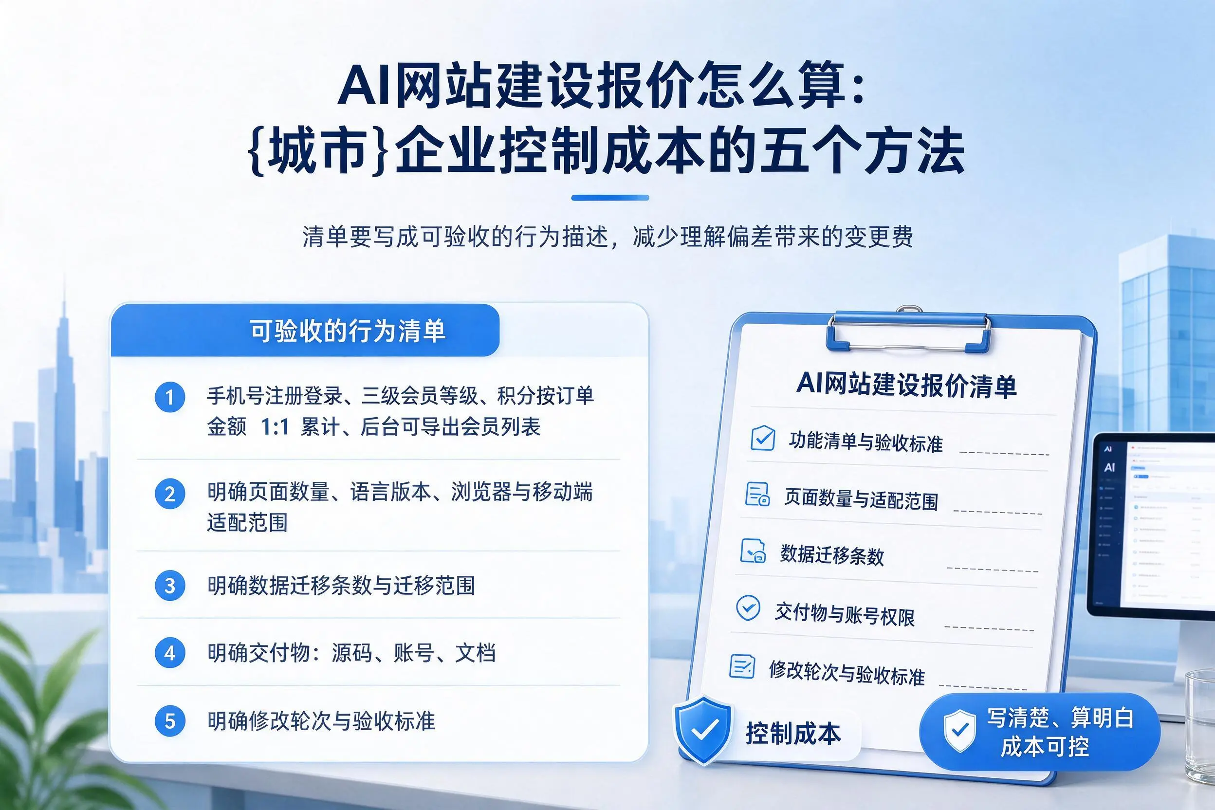 AI网站建设报价怎么算:武威企业控制成本的五个方法